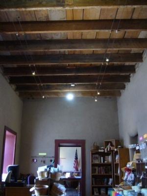 Packing crate ceiling in the Siqueiros-Jcome house. image. Click for full size.