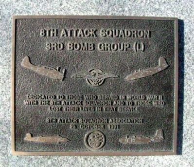 8th Attack Squadron Marker. Click for full size. 8th Attack Squadron Marker image. Click for full size.