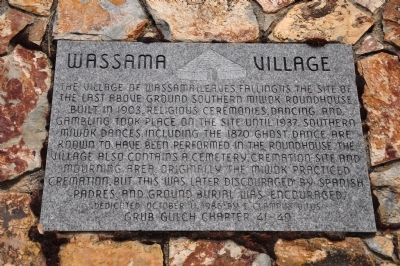Wassama Village Marker image. Click for full size.
