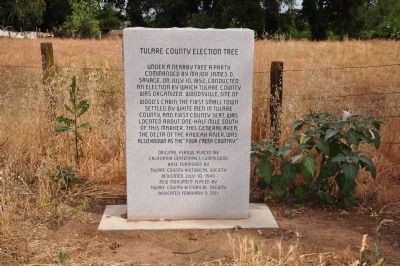 Tulare County Election Tree Marker image. Click for full size.