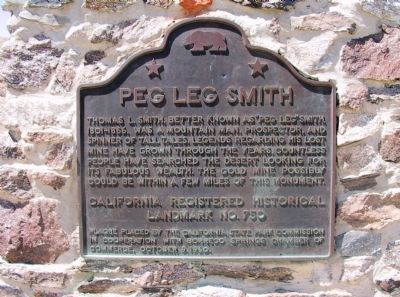 Peg Leg Smith Marker. Click for full size. Peg Leg Smith Marker image. Click for full size.