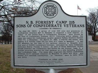 N. B. Forrest Camp 215 Sons of Confederate Veterans Marker image. Click for full size.