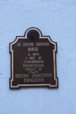 Dr. Joseph Johnson House Rehabilitation Project of Historic Charleston Foundation. Click for full size. Dr. Joseph Johnson House Rehabilitation Project of Historic Charleston Foundation image. Click for full size.