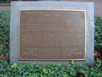 Site of the St. Charles Theaters Marker. Click for full size. Site of the St. Charles Theaters Marker image. Click for full size.