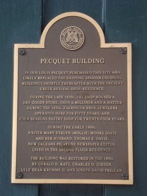 Pecquet Building Marker image. Click for full size.