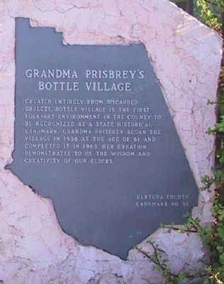 Grandma Prisbrey's Bottle Village Marker image. Click for full size.