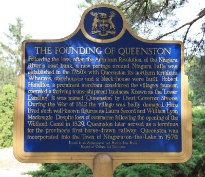 The Founding of Queenston Marker image. Click for full size.