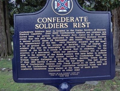 Confederate Soldiers Rest Marker image. Click for full size.