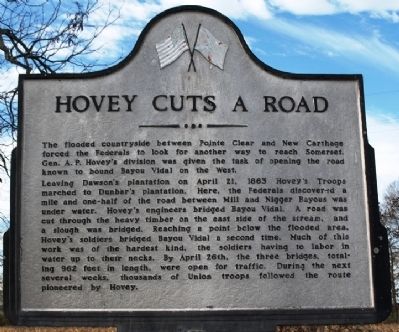 Hovey Cuts A Road Marker image. Click for full size.