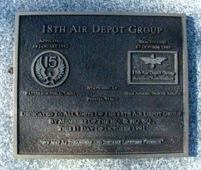 18th Air Depot Group Marker. Click for full size. 18th Air Depot Group Marker image. Click for full size.