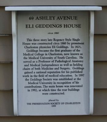 69 Ashley Avenue ���Eli Gedding House Marker image. Click for full size.