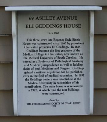 69 Ashley Avenue Eli Gedding House Marker image. Click for full size.
