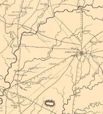 1825 Map Detail of Abbeville County<br>Showing P. Calhoun's Location image. Click for full size.