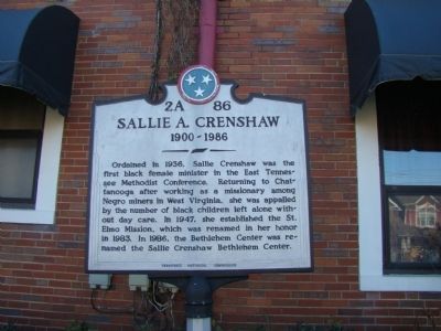 Sallie A. Crenshaw Marker image. Click for full size.