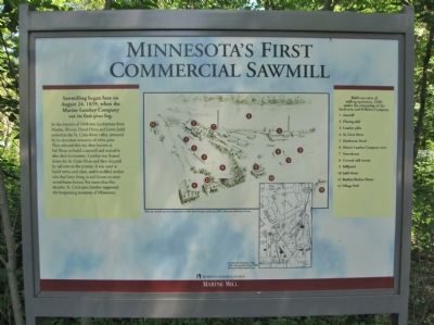 Minnesota's First Commercial Sawmill Marker image. Click for full size.