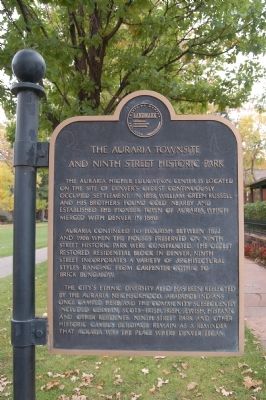 The Auraria Townsite and Ninth Street Historic Park Marker image. Click for full size.