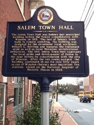 Salem Town Hall Marker image. Click for full size.