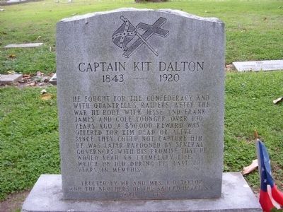 Captain Kit Dalton Tombstone. Click for full size. Captain Kit Dalton Tombstone image. Click for full size.