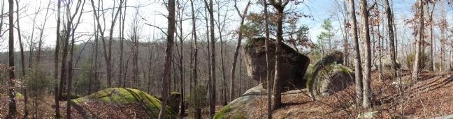 Panoramic view of Hanging Rock and area image. Click for full size.