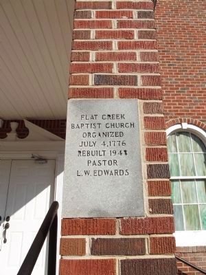 Flat Creek Baptist Church Cornerstone image. Click for full size.
