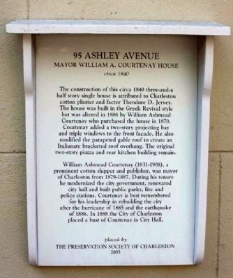 95 Ashley Avenue Marker. Click for full size. 95 Ashley Avenue Marker image. Click for full size.