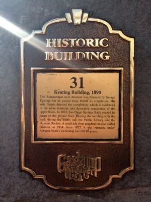Keating Building, 1890 Marker image. Click for full size.