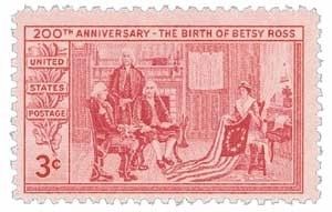 1952 Betsy Ross US Stamp image. Click for full size.