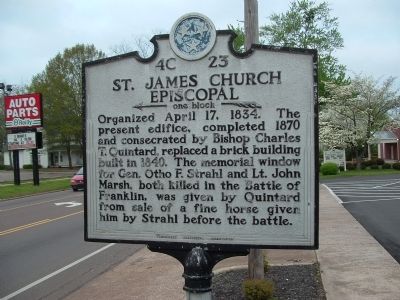 St. James Episcopal Church Marker image. Click for full size.