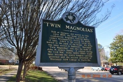 Twin Magnolias Marker. Click for full size. Twin Magnolias Marker image. Click for full size.