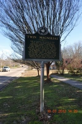 Twin Magnolias Marker. Click for full size. Twin Magnolias Marker image. Click for full size.