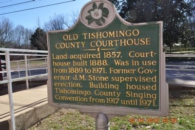 Old Tishomingo County Courthouse Marker. Click for full size. Old Tishomingo County Courthouse Marker image. Click for full size.