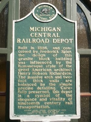 Michigan Central Railroad Depot Marker image. Click for full size.