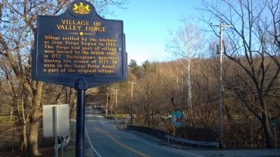 Village of Valley Forge Roadside Marker. Click for full size. Village of Valley Forge Roadside Marker image. Click for full size.