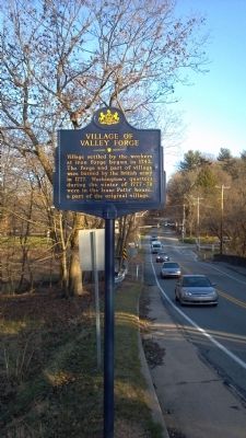 Village of Valley Forge Marker Facing East image. Click for full size.
