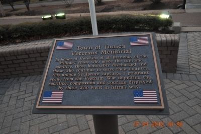 Town of Tunica Veterans Memorial Marker image. Click for full size.