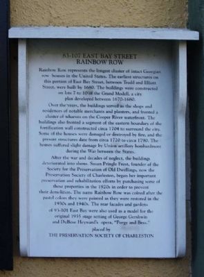 83-107 East Bay Street���Rainbow Row Marker image. Click for full size.