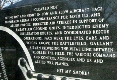 Forward Air Controllers Memorial Cleared Hot image. Click for full size.