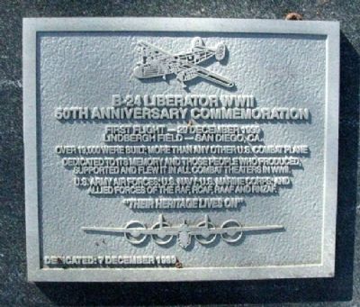 B-24 Liberator WWII 50th Anniversary Commemoration Marker image. Click for full size.