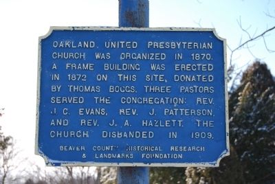 Oakland United Presbyterian Church Marker image. Click for full size.