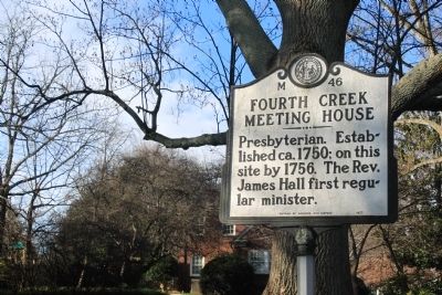 Fourth Creek Meeting House Marker. Click for full size. Fourth Creek Meeting House Marker image. Click for full size.