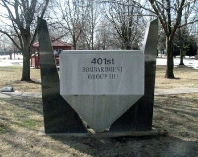 401st Bombardment Group (H) Memorial (back). Click for full size. 401st Bombardment Group (H) Memorial (back) image. Click for full size.