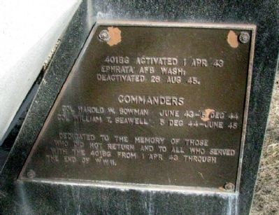 401st Bombardment Group (H) Dedication Marker. Click for full size. 401st Bombardment Group (H) Dedication Marker image. Click for full size.