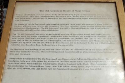 “The Old Homestead House” of Myers Avenue Marker. Click for full size. “The Old Homestead House” of Myers Avenue Marker image. Click for full size.