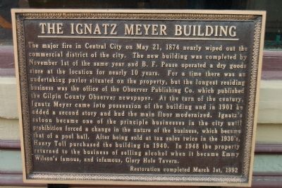 The Ignatz Meyer Building Marker image. Click for full size.