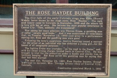 The Rose Haydee Building Marker image. Click for full size.