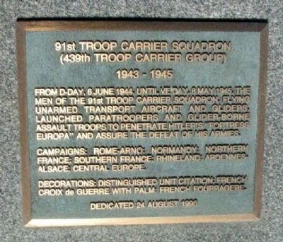 91st Troop Carrier Squadron Marker image. Click for full size.
