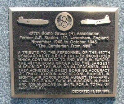 487th Bomb Group (H) Association Marker image. Click for full size.