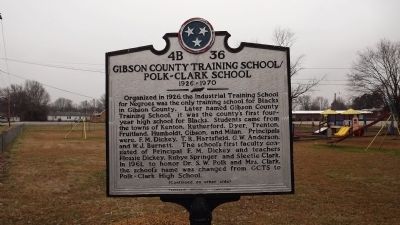 Gibson County Training School / Polk - Clark School Marker image. Click for full size.