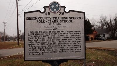 Gibson County Training School / Polk - Clark School Marker image. Click for full size.