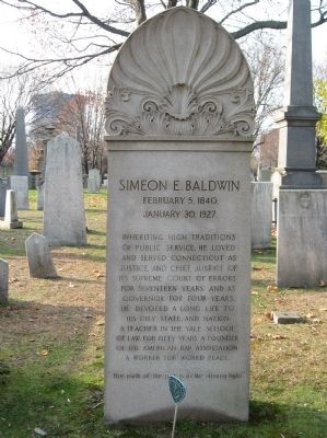 Simeon E. Baldwin Marker. Click for full size. Simeon E. Baldwin Marker image. Click for full size.